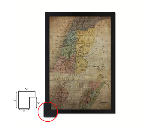 Holy Land Romans David Solomon Israel Palestine Vintage Map Wood Framed Print Art Wall Decor Gifts