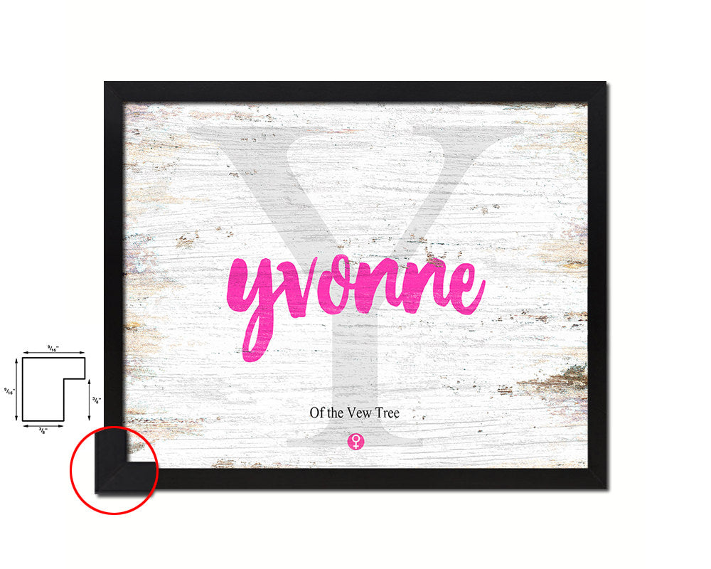 Yvonne Personalized Biblical Name Plate Art Framed Print Kids Baby Room Wall Decor Gifts