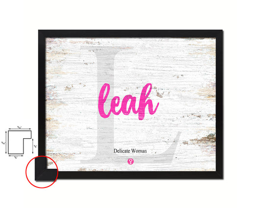 Leah Personalized Biblical Name Plate Art Framed Print Kids Baby Room Wall Decor Gifts