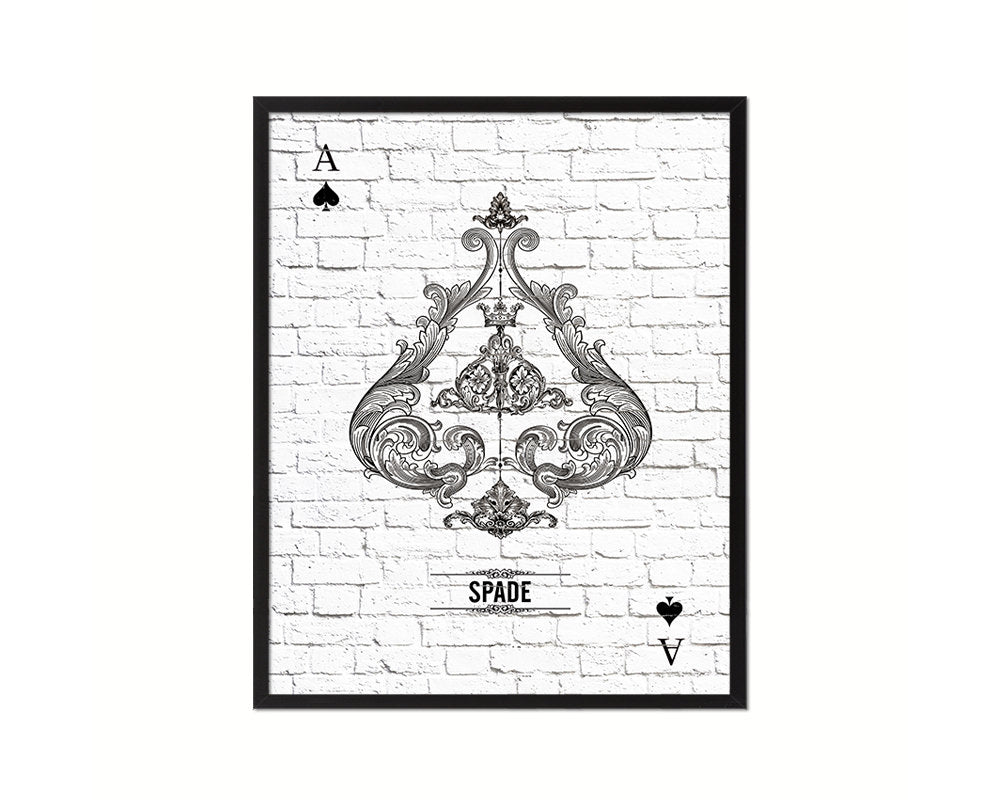 Spades Ace Cards Fine Art Paper Prints Wood Framed Wall Art Decor Gifts