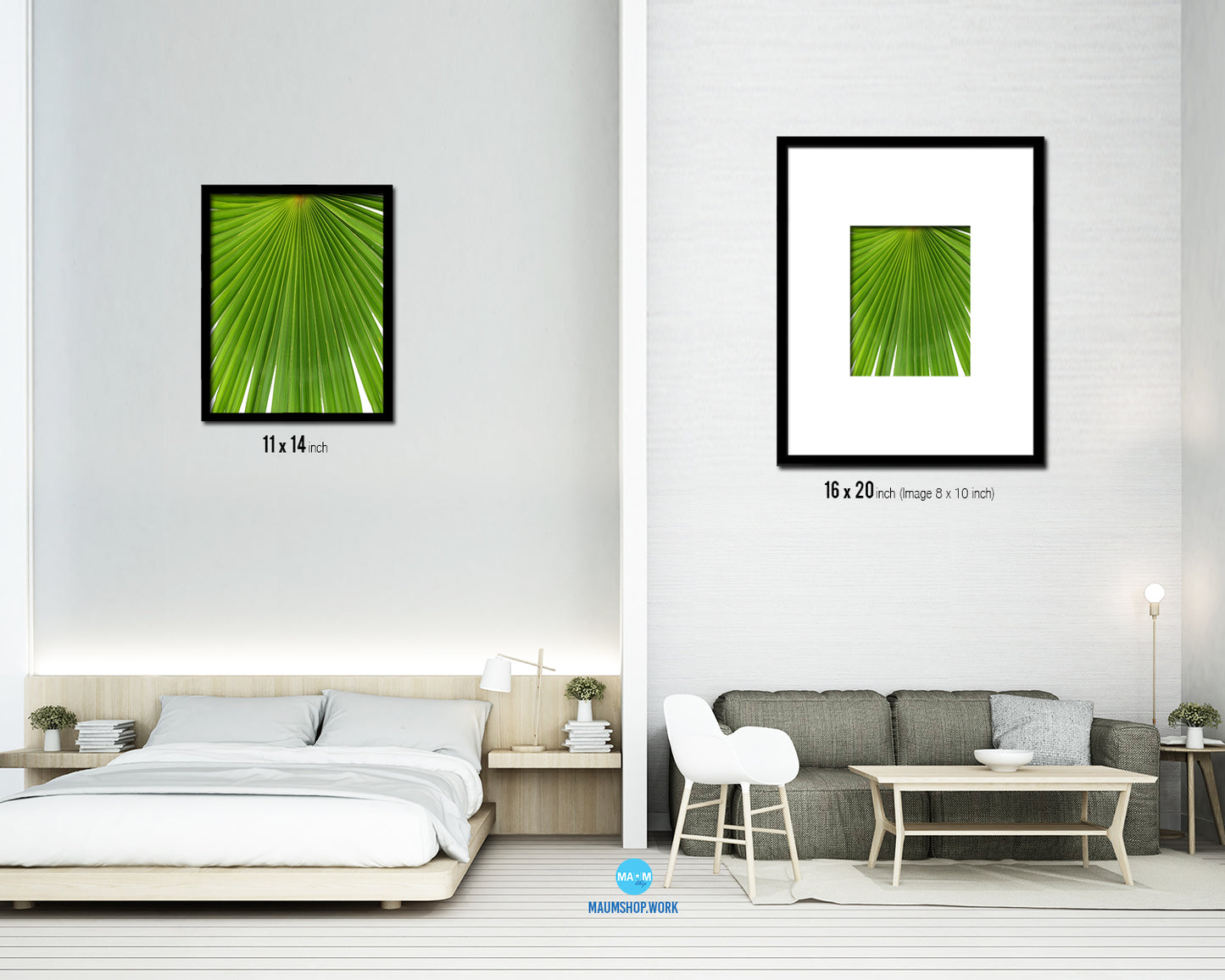 Palm Tropical Leaf Framed Print Sign Decor Wall Art Gifts