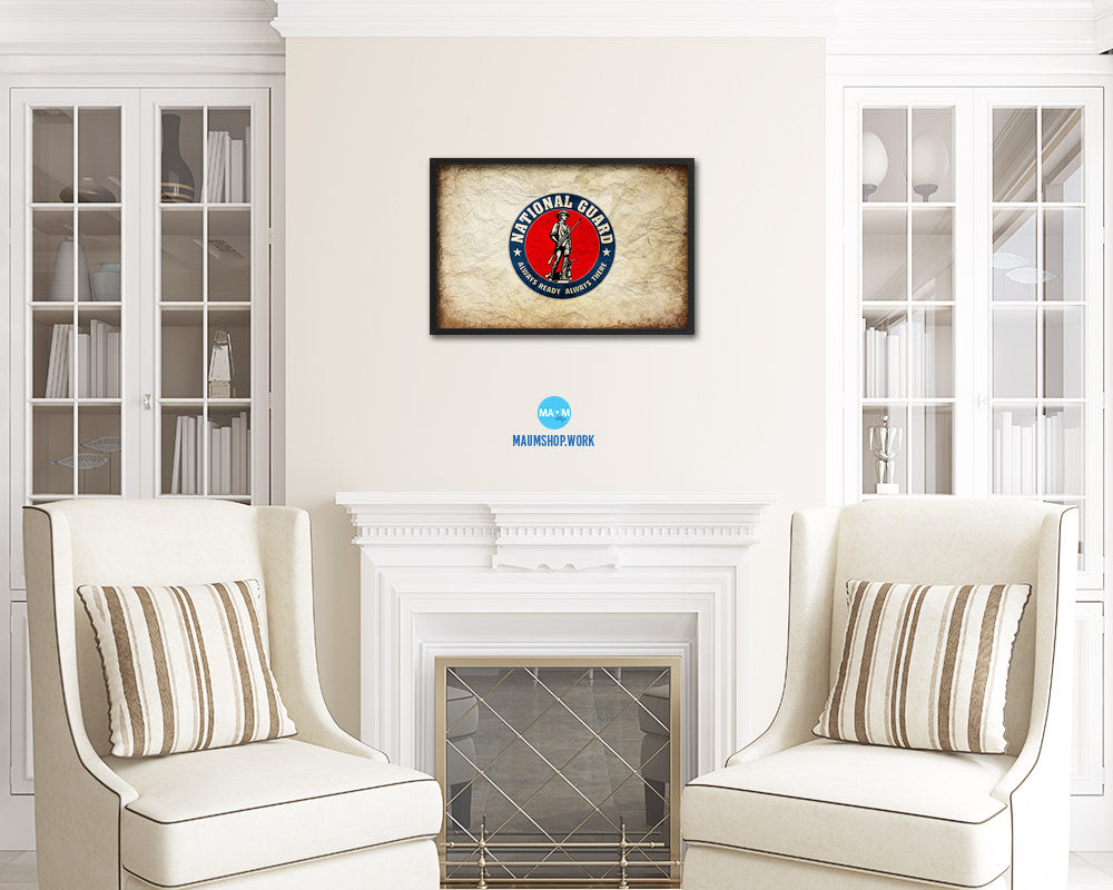 Seal of the United States National Guard Vintage Military Flag Framed Print Sign Decor Wall Art Gifts