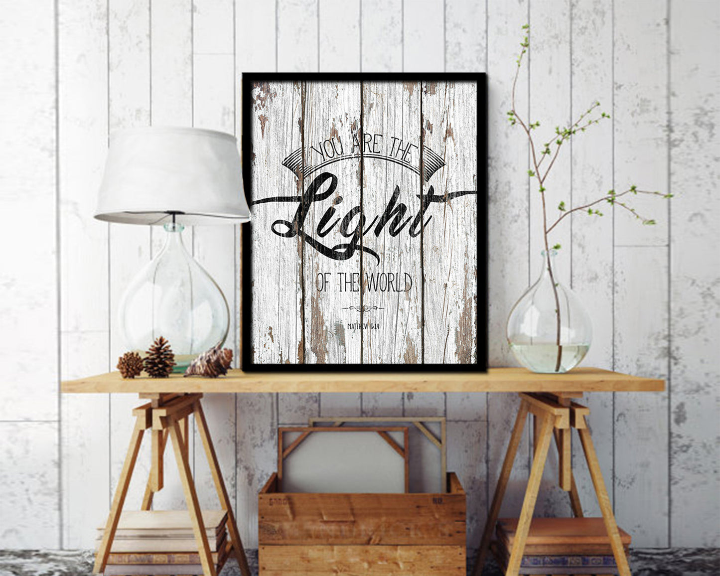 You are the Light of the world, Matthew 5:14 Quote Framed Print Home Decor Wall Art Gifts