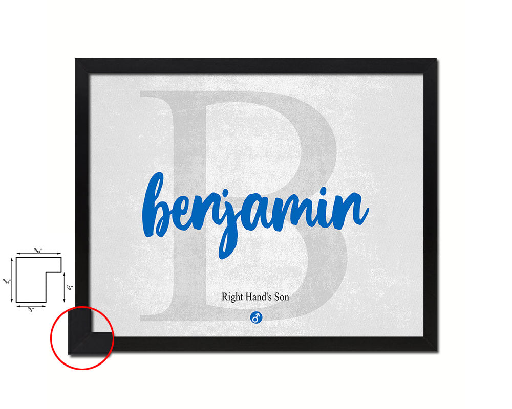 Benjamin Personalized Biblical Name Plate Art Framed Print Kids Baby Room Wall Decor Gifts