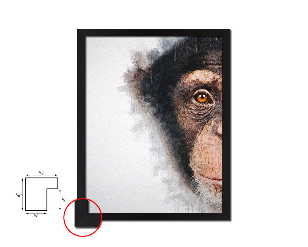 Chimpanzee Animal Painting Print Framed Art Home Wall Decor Gifts