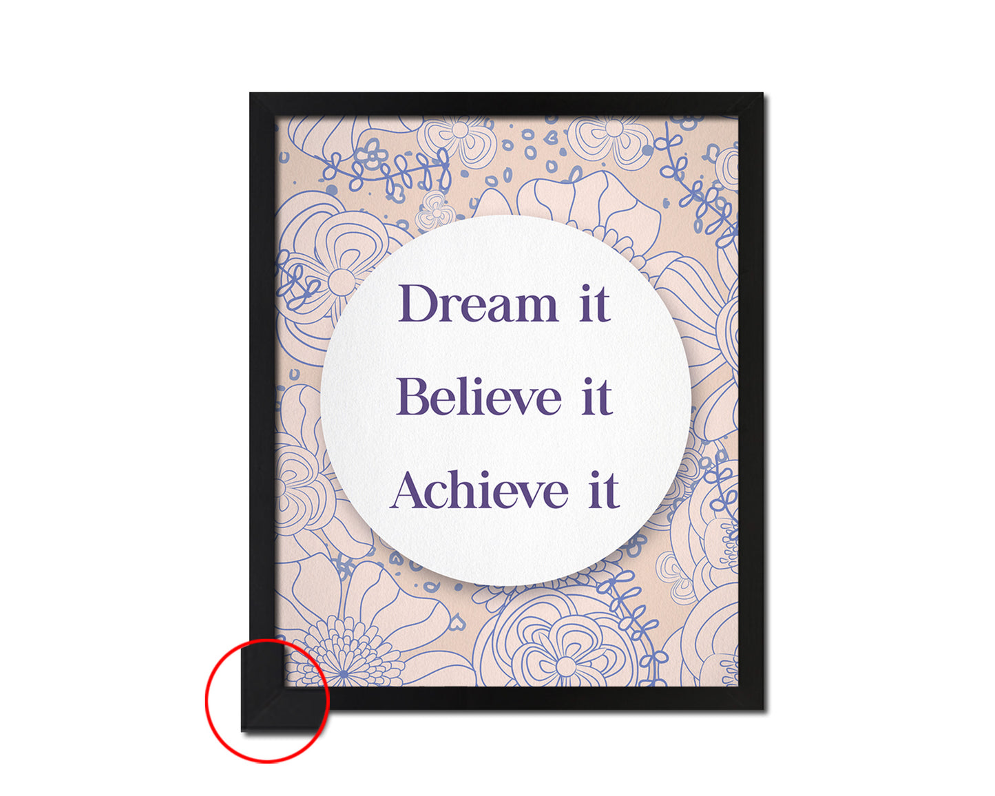 Dream it Believe it Achieve it Quote Framed Print Wall Decor Art Gifts