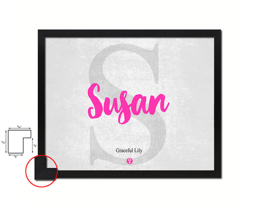 Susan Personalized Biblical Name Plate Art Framed Print Kids Baby Room Wall Decor Gifts