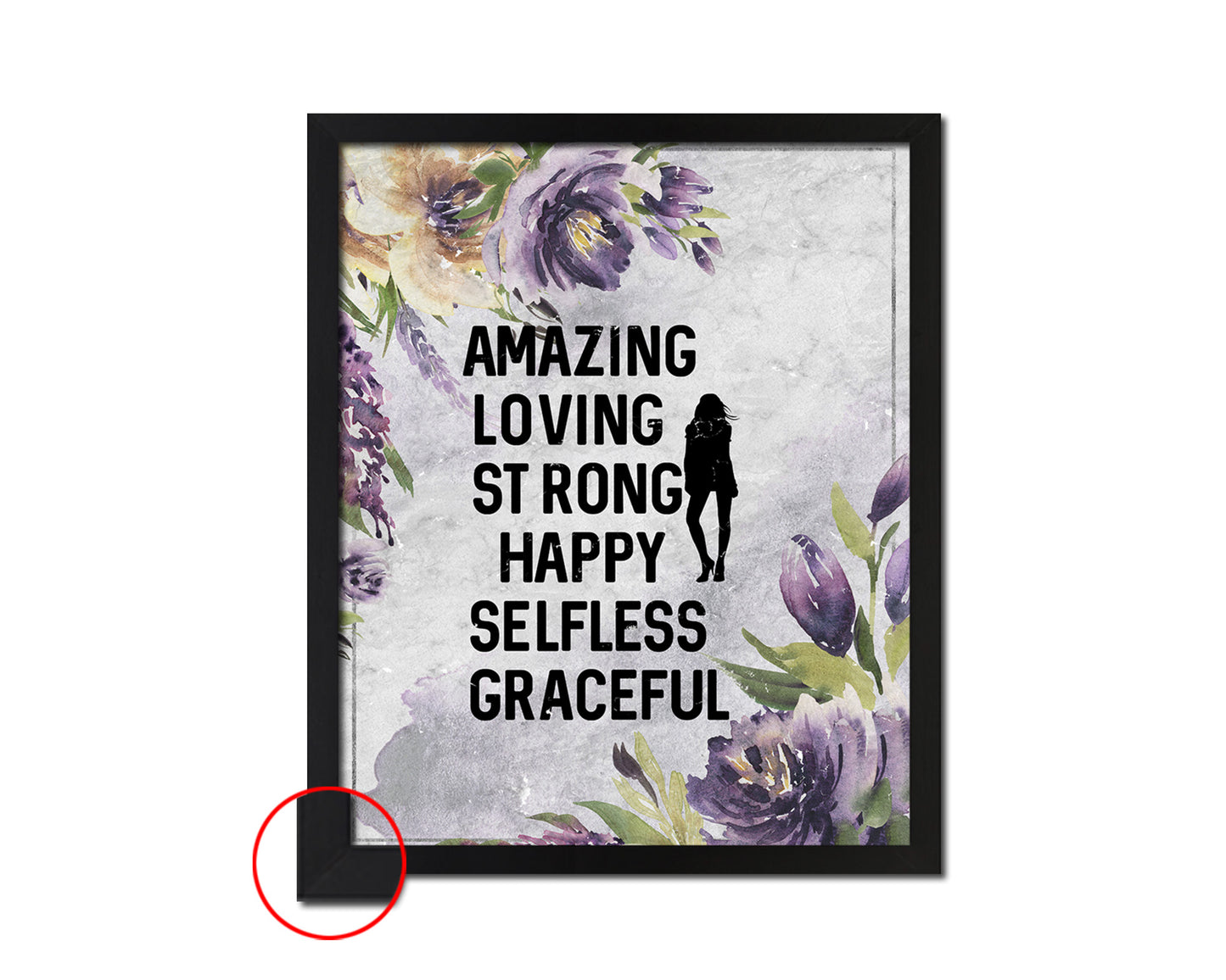 Amazing loving strong happy selfless graceful Bible, Scripture, Verse Framed Print Wall Art Decor Gifts