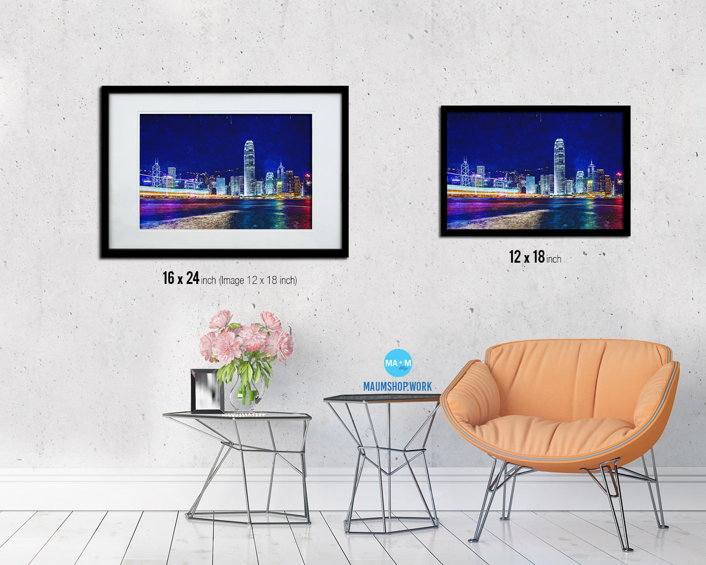 Hong Kong Landscape Painting Print Art Frame Home Wall Decor Gifts