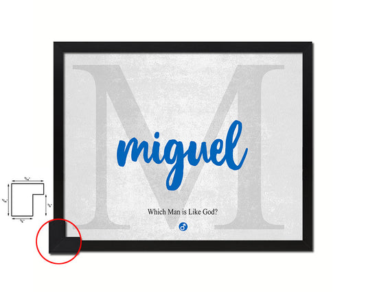 Miguel Personalized Biblical Name Plate Art Framed Print Kids Baby Room Wall Decor Gifts