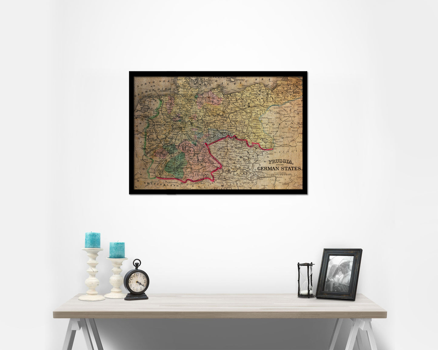 Prussia Germany Vintage Map Framed Print Art Wall Decor Gifts