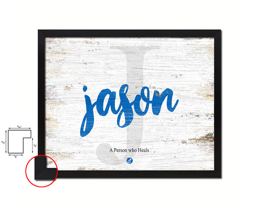 Jason Personalized Biblical Name Plate Art Framed Print Kids Baby Room Wall Decor Gifts