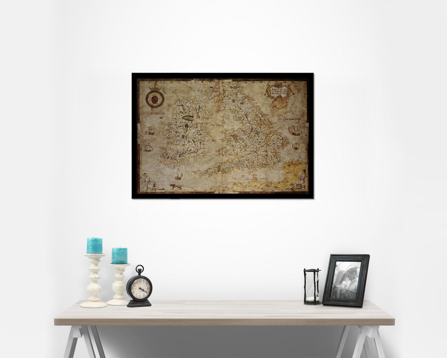 British Islands Historical Map Framed Print Art Wall Decor Gifts