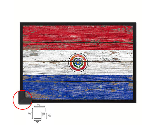 Paraguay Country Wood Rustic National Flag Wood Framed Print Wall Art Decor Gifts