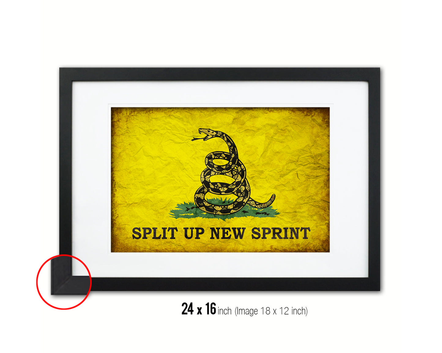 Split up New Sprint Vintage Military Flag Framed Print Sign Decor Wall Art Gifts