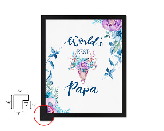 World's best papa Father's Day Framed Print Home Decor Wall Art Gifts