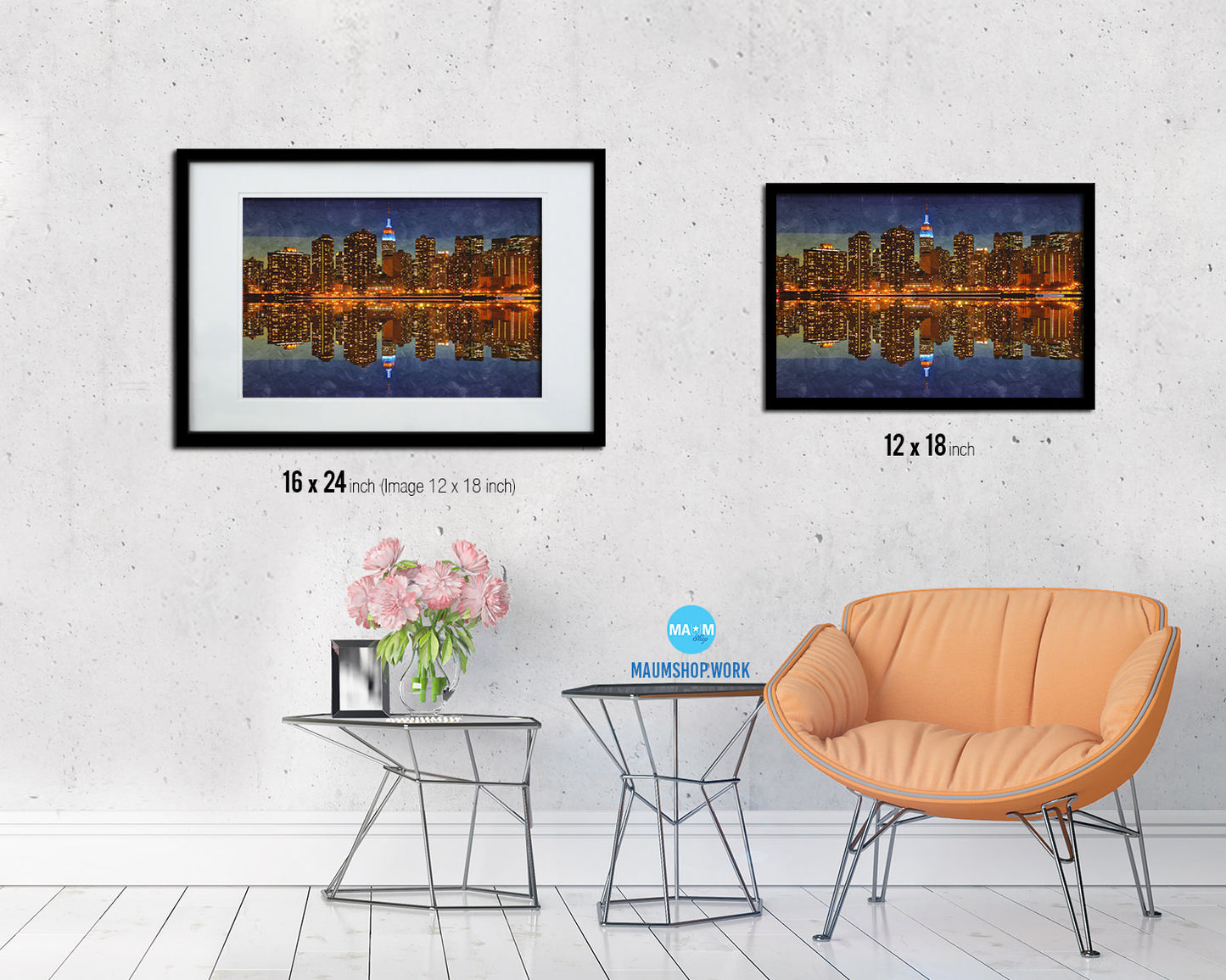 New York Midtown Manhattan skyline Landscape Painting Print Art Frame Home Wall Decor Gifts