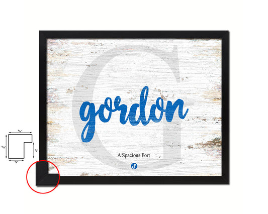 Gordon Personalized Biblical Name Plate Art Framed Print Kids Baby Room Wall Decor Gifts