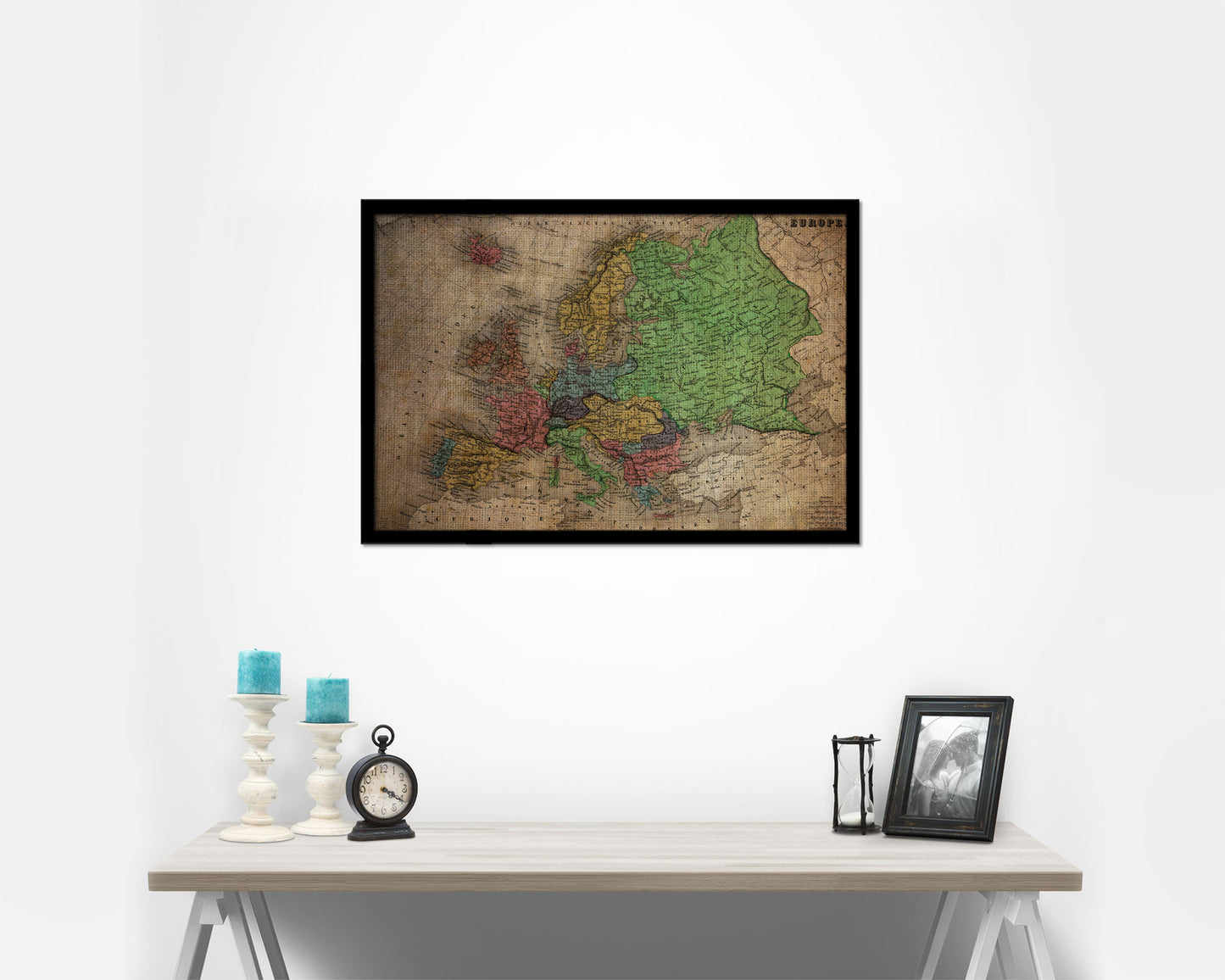 Europe 1875 Vintage Map Framed Print Art Wall Decor Gifts