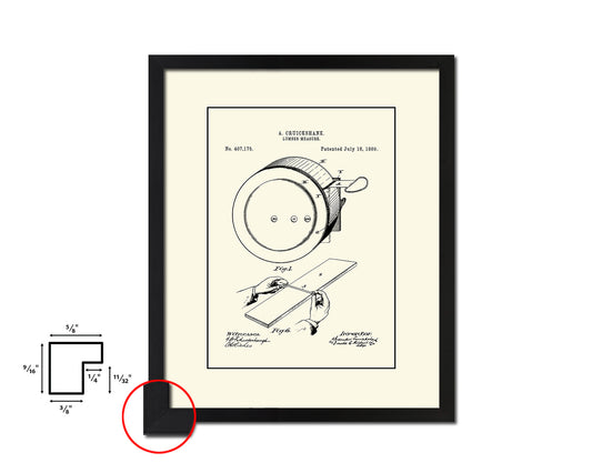 Lumber Measure Tools Vintage Patent Artwork Black Frame Print Gifts