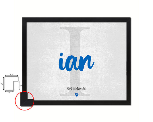 Ian Personalized Biblical Name Plate Art Framed Print Kids Baby Room Wall Decor Gifts