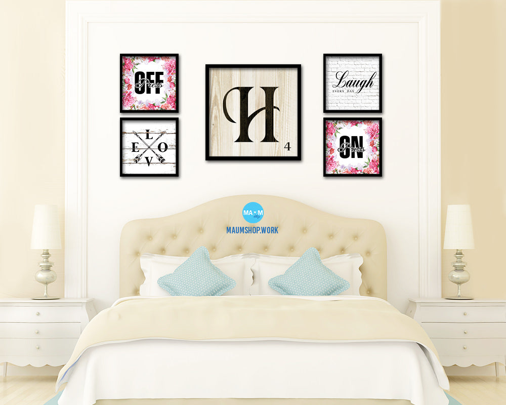 Scrabble Letters H Word Art Personality Sign Framed Print Wall Art Decor Gifts