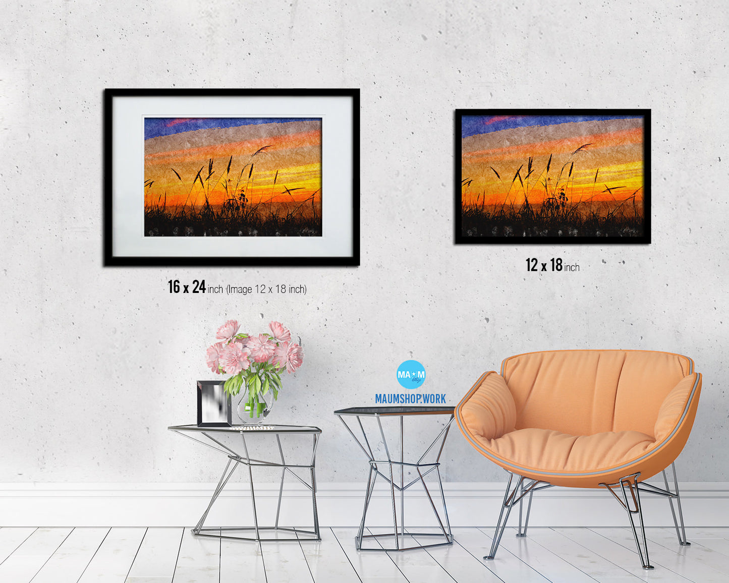 Colorful Peace Sunset Artwork Painting Print Art Frame Home Wall Decor Gifts