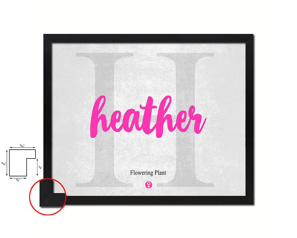 Heather Personalized Biblical Name Plate Art Framed Print Kids Baby Room Wall Decor Gifts