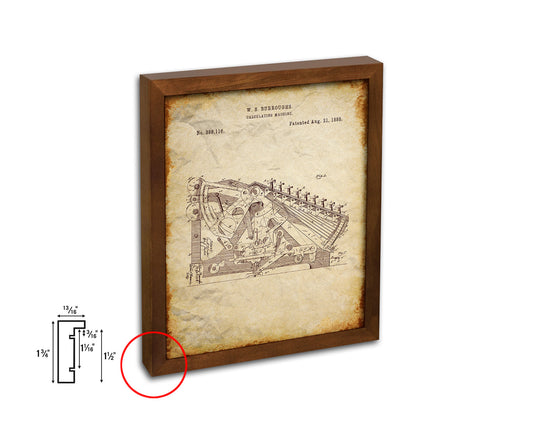 Calculating Machine Tools Vintage Patent Artwork Walnut Frame Gifts