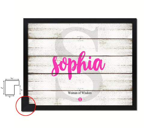 Sophia Personalized Biblical Name Plate Art Framed Print Kids Baby Room Wall Decor Gifts