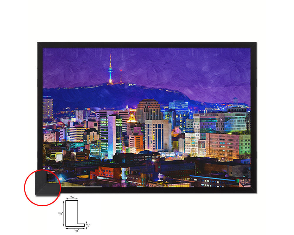 Seoul South Korea Nam Mountain Landscape Painting Print Art Frame Home Wall Decor Gifts