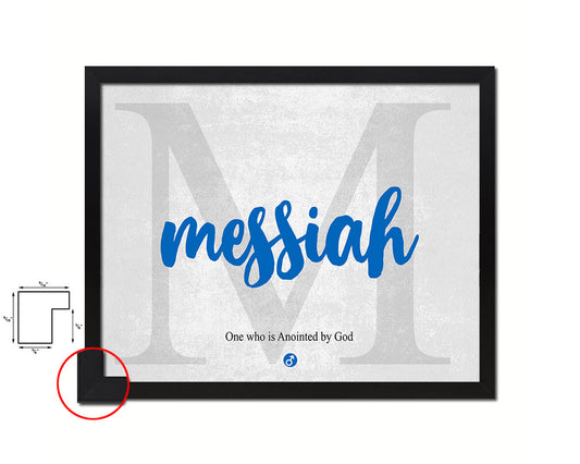 Messiah Personalized Biblical Name Plate Art Framed Print Kids Baby Room Wall Decor Gifts