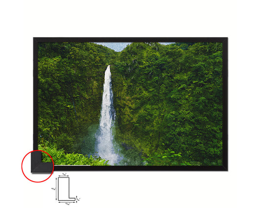 Hilo Hawaii WaterfallBig Island Landscape Painting Print Art Frame Home Wall Decor Gifts