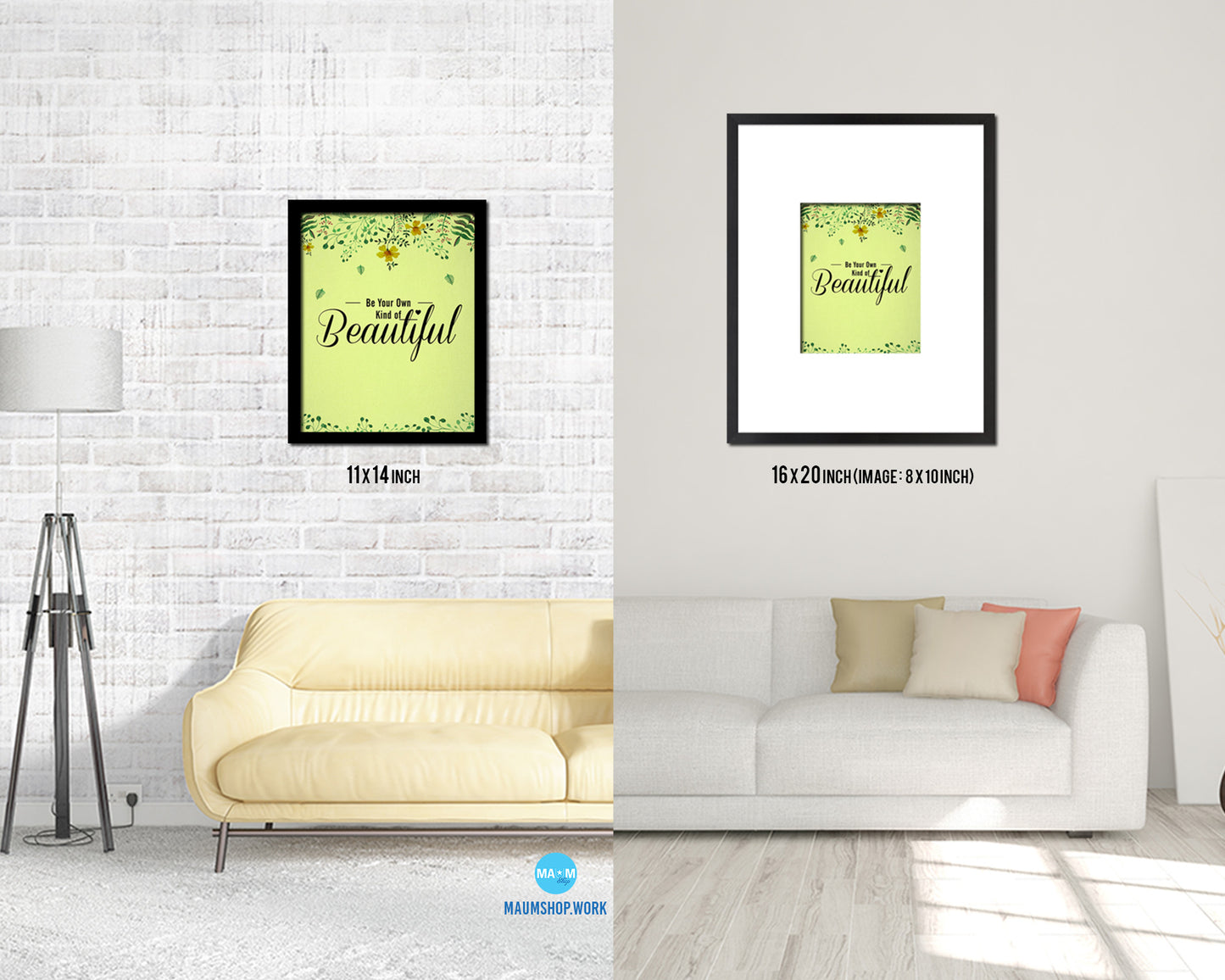 Be your own kind of beautiful Quote Framed Print Wall Decor Art Gifts