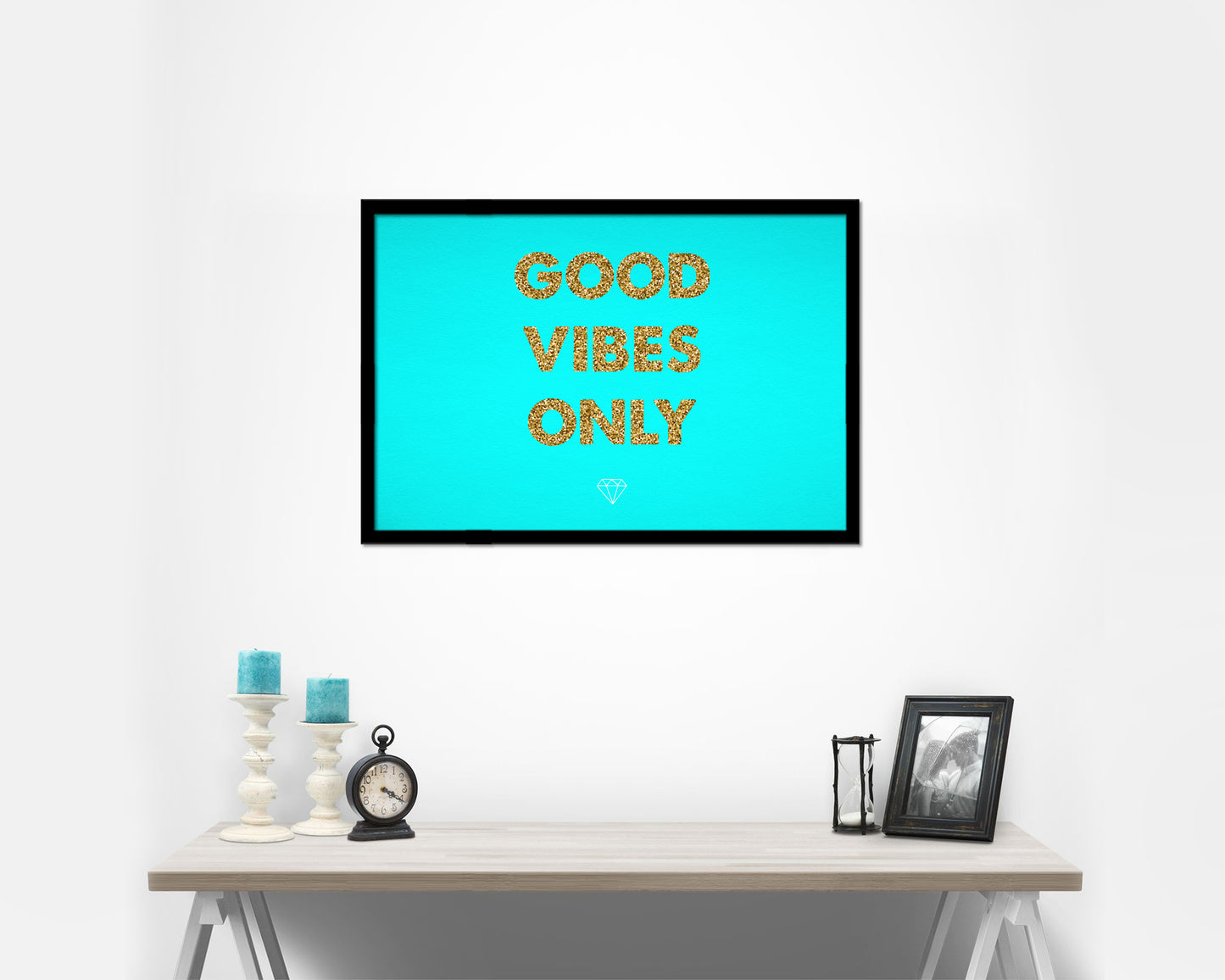 Good Vibes Only Quote Framed Print Wall Decor Art Gifts