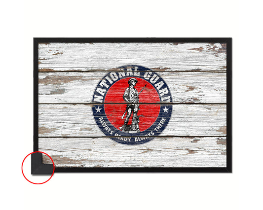 Seal of the United States National Guard Wood Rustic Flag Wood Framed Print Wall Art Decor Gifts