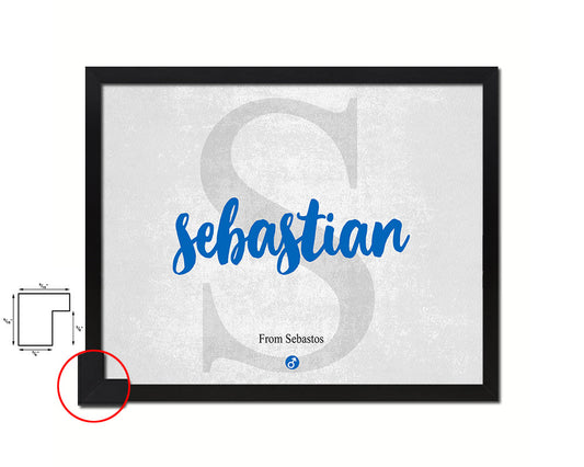 Sebastian Personalized Biblical Name Plate Art Framed Print Kids Baby Room Wall Decor Gifts