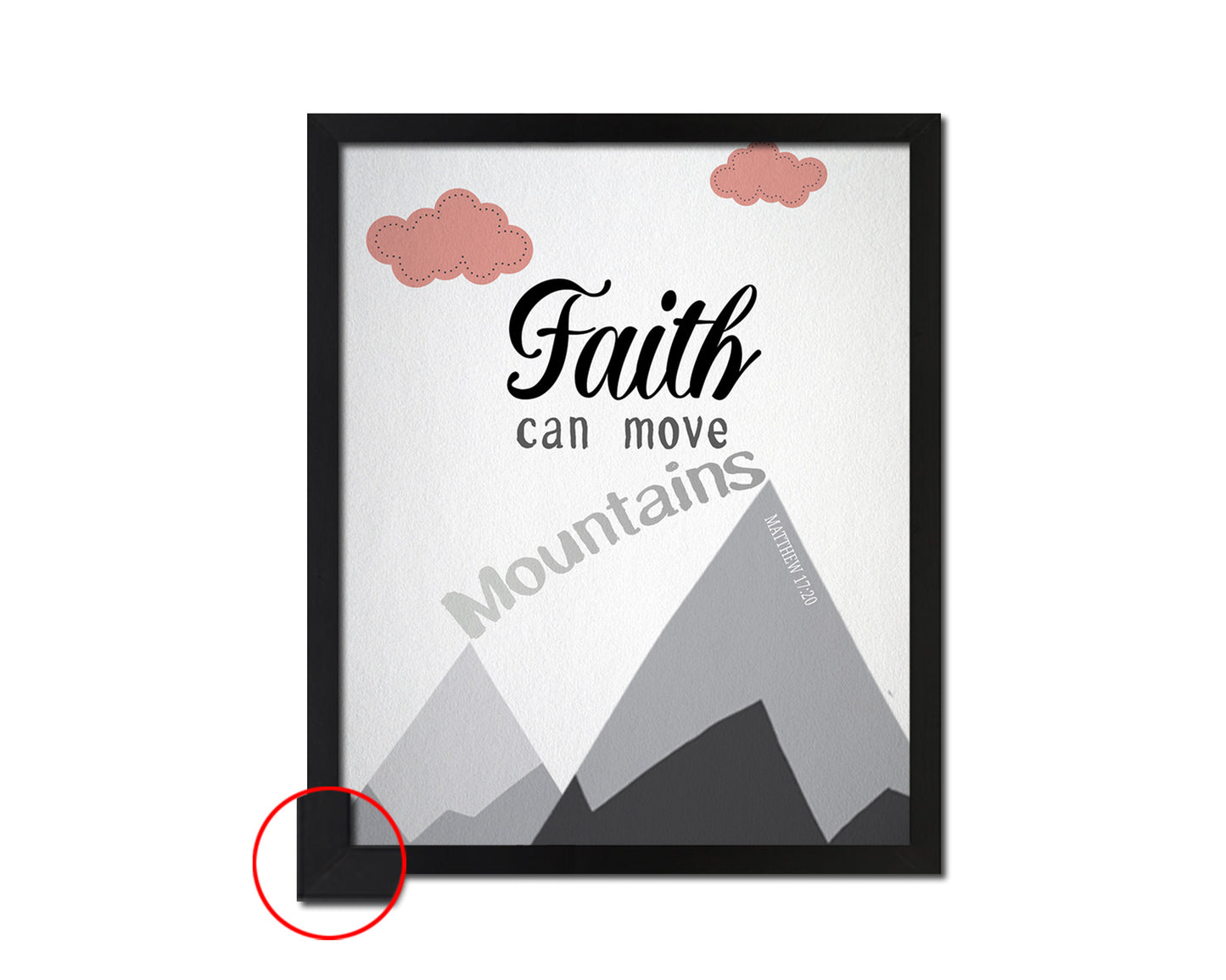 Faith Can Move Mountains, Matthew 17:20 Bible Verse Scripture Framed Print Wall Decor Art Gifts