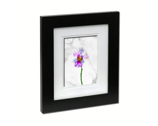 Vanda Miss Joaquim National Orchid Marble Texture Plants Art Wood Framed Print Wall Decor Gifts