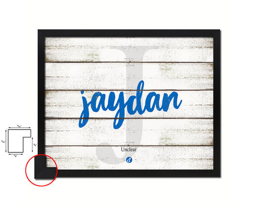 Jaydan Personalized Biblical Name Plate Art Framed Print Kids Baby Room Wall Decor Gifts