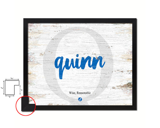 Quinn Personalized Biblical Name Plate Art Framed Print Kids Baby Room Wall Decor Gifts