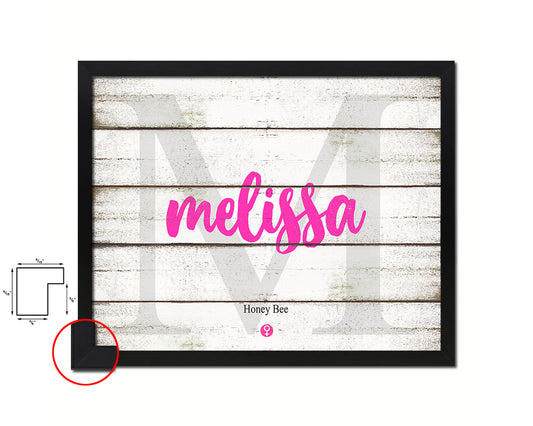 Melissa Personalized Biblical Name Plate Art Framed Print Kids Baby Room Wall Decor Gifts