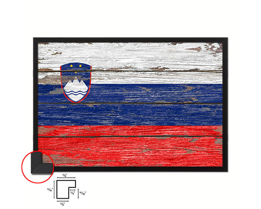 Slovenia Country Wood Rustic National Flag Wood Framed Print Wall Art Decor Gifts