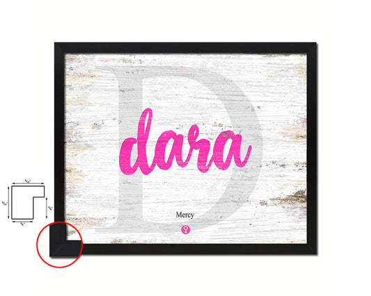 Dara Personalized Biblical Name Plate Art Framed Print Kids Baby Room Wall Decor Gifts