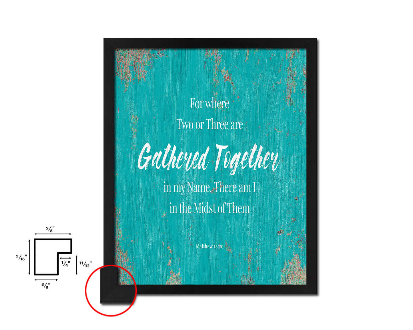 For Where Two or Three Are Gathered Together Quote Framed Print Home Decor Wall Art Gifts