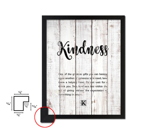 Kindness White Wash Quote Framed Print Wall Decor Art