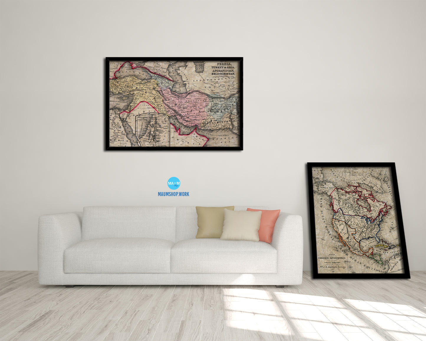 Persia Iraq Iran Afghanistan Historical Map Framed Print Art Wall Decor Gifts