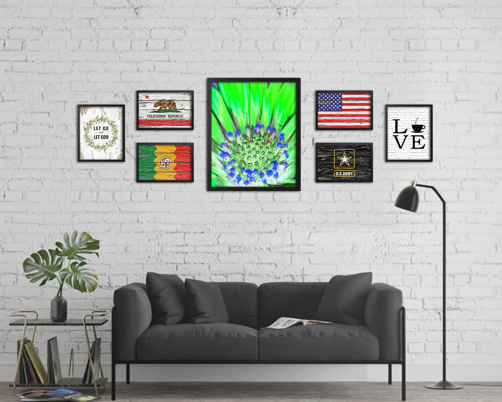 Gazania Green Flower Wood Framed Paper Print Wall Decor Art Gifts