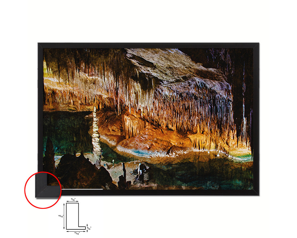 Beautiful Cave, Cuevas del Drach, Majroca, Spain Artwork Painting Print Art Frame Wall Decor Gifts