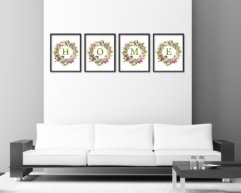 Letter W Personalized Boho Monogram Clover Card Decks Framed Print Wall Art Decor Gifts